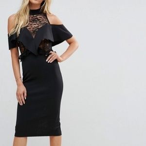 ASOS Ruffle Lace Bodycon Dress